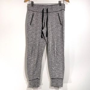 AEO Joggers Womens Small Drawstring Waist Gray Heather Cropped Length Cotton